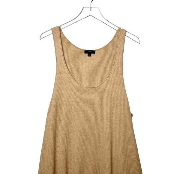 J. Crew Tan Ribbed Knit Women’s Tank Swing Sweater Dress Sz 2X - Picture 2 of 9